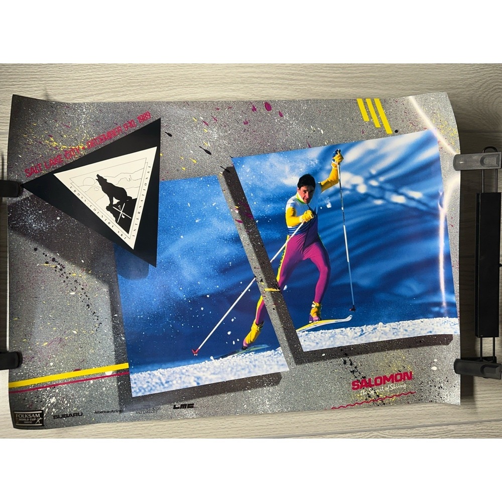 Salomon 1989 WINTER SKIING, PROFESSIONAL SKIING , AUTHENTIC 1989 Sport POSTER